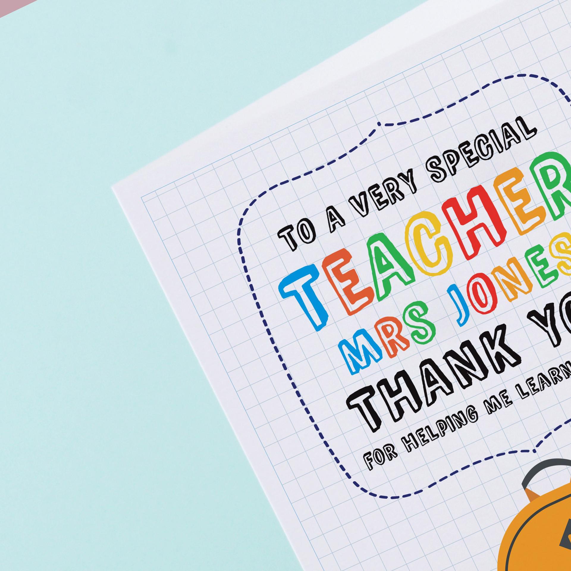 Teaching Assistant Card Personalised, Assistant Teacher Gift, Thank You Teacher, Teaching Assistant Gift, Thanks for Helping me Grow