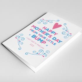 Mother's Day From The Bump Card, Pregnant Mother's Day Card, Mom From The Bump Card, Pregnant Mom Card, Expectant Mum Card, From Bump Card