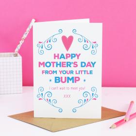 Mother's Day From The Bump Card, Pregnant Mother's Day Card, Mom From The Bump Card, Pregnant Mom Card, Expectant Mum Card, From Bump Card