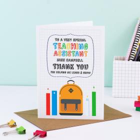 Teaching Assistant Card Personalised, Assistant Teacher Gift, Thank You Teacher, Teaching Assistant Gift, Thanks for Helping me Grow