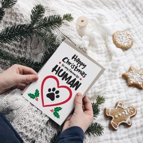 Pet Christmas Card, dog christmas card, cat christmas card, card from the dog, dog lover gift, cat lover gift, dog owner gift