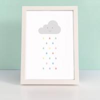 Baby Art Print, Pastel Rain Print, Baby Room, Weather, Room Decor, Nursery Wall Art, Children's Art