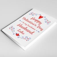 Husband Valentine's card, card for husband, husband gift, cards for him, husband Valentine's day, happy Valentines day card, husband love