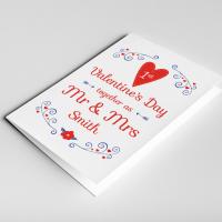 First Valentine's day married card, our first Valentine, Mr and Mrs Valentine, anniversary Valentine, marriage Valentines, husband Valentine