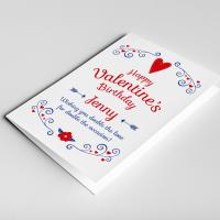 Birthday valentine card, valentine's birthday card, valentine birthday, birthday on valentines day card, card for him, card for her
