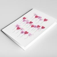 Personalised Valentine's Card - Happy Valentine's Day, Special someone, Romantic Heart Balloons, Greeting Card