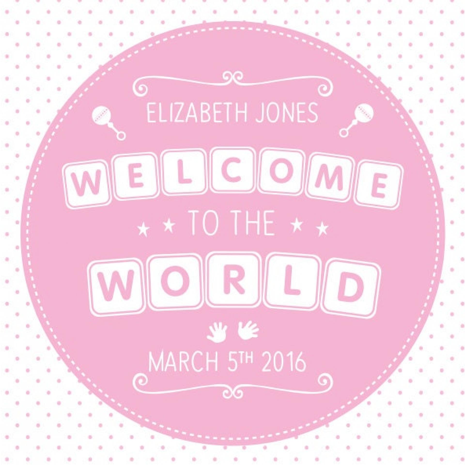 New Baby Girl Card, Birth Announcement Cards - Congratulations Card - New Baby Card - Welcome Baby Girl Card - Newborn Card - New Baby Card