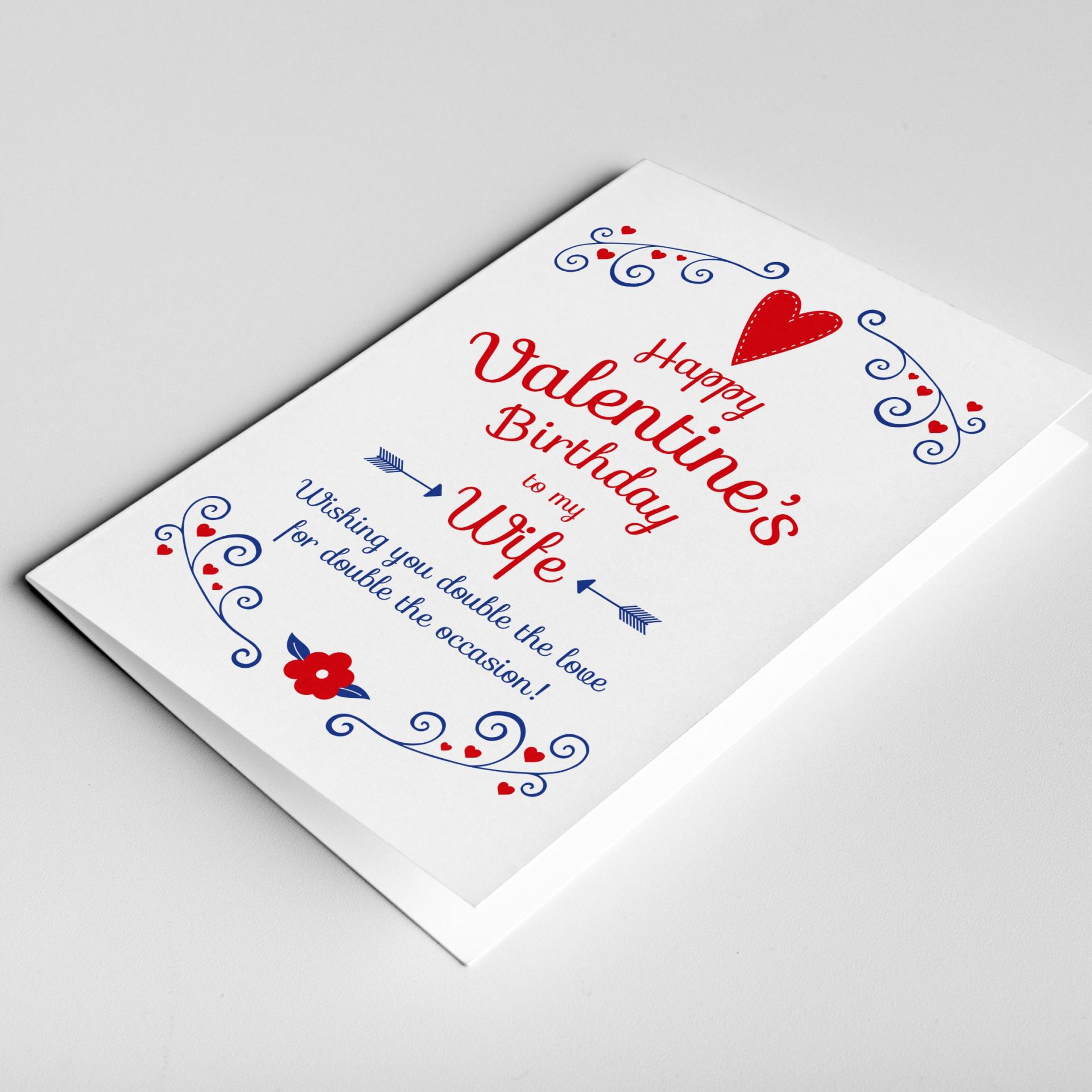 Birthday valentine card, valentine's birthday card, valentine birthday, birthday on valentines day card, card for him, card for her