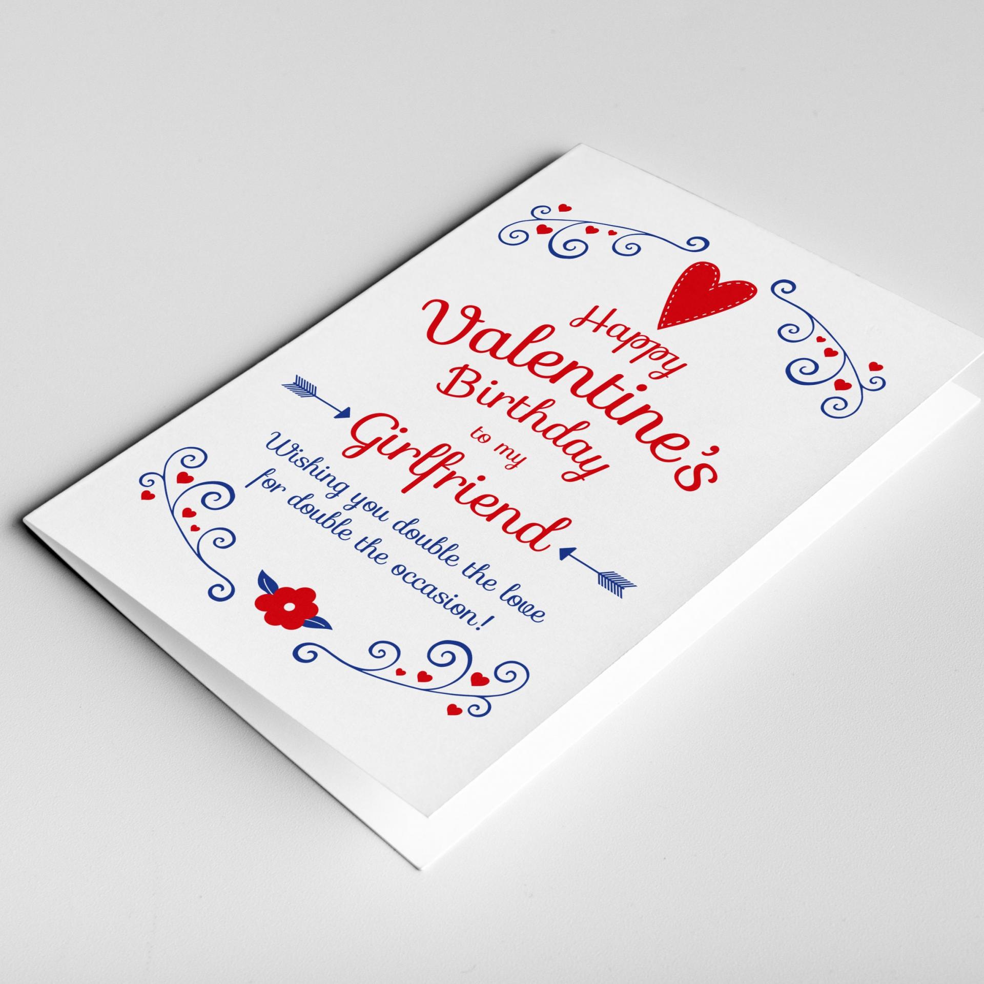 Birthday valentine card, valentine's birthday card, valentine birthday, birthday on valentines day card, card for him, card for her