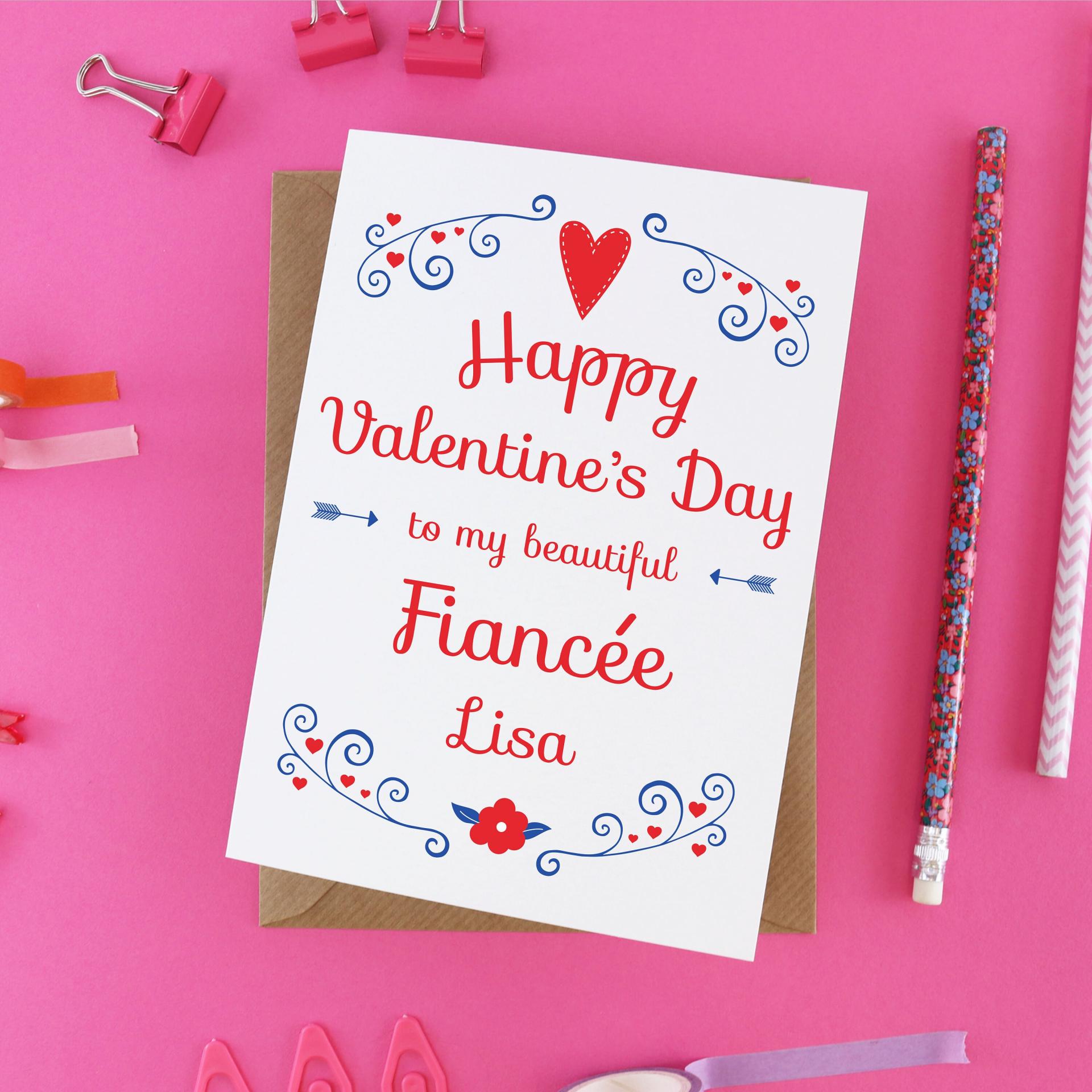 Fiancee Valentine's card, card for fiancee, happy valentines day card, fiancee gift, card for her, fiancee valentine's day, fiancee card