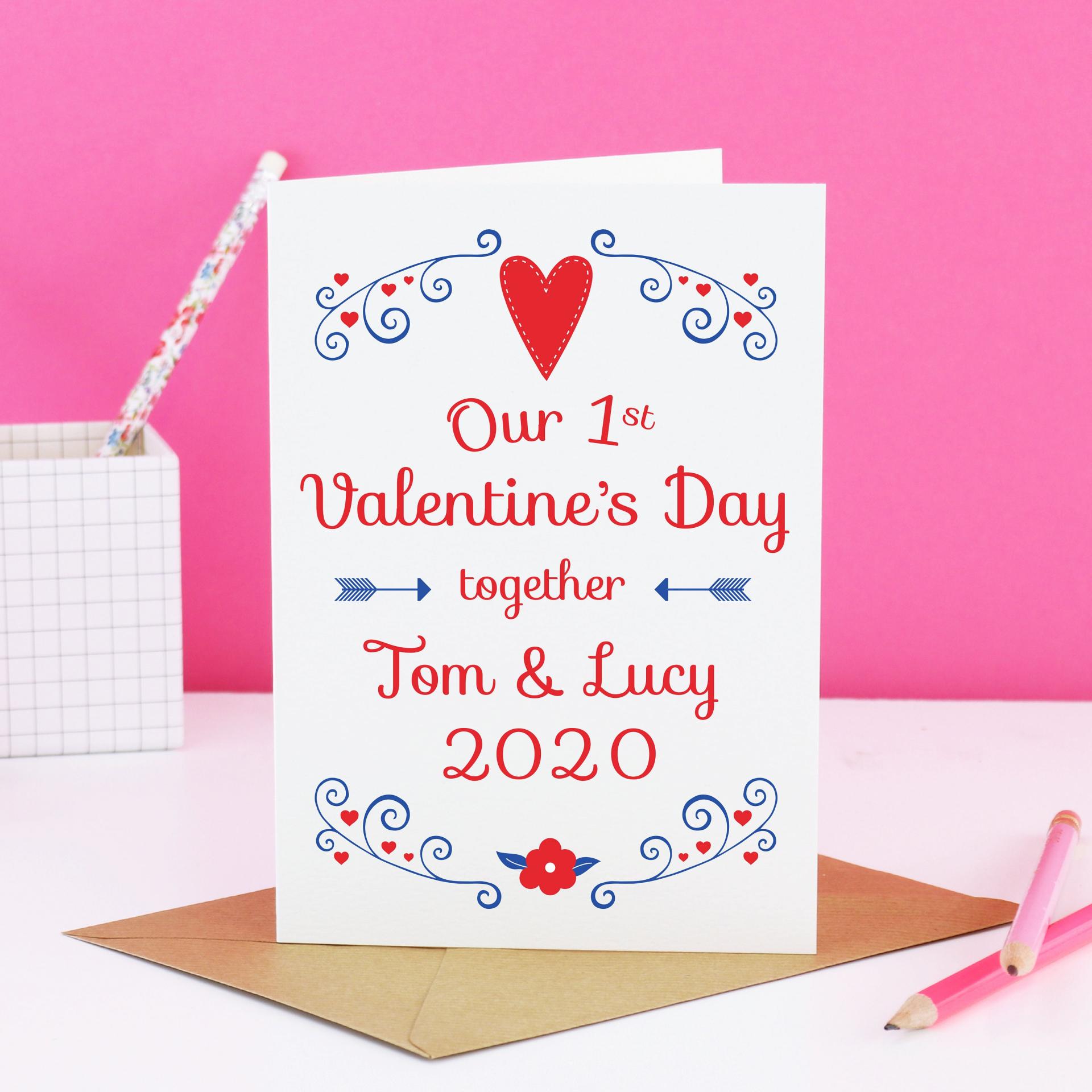 Our first Valentine's day card, our first Valentine, 1st valentine boyfriend, 1st valentine day, our first valentines, couples valentines