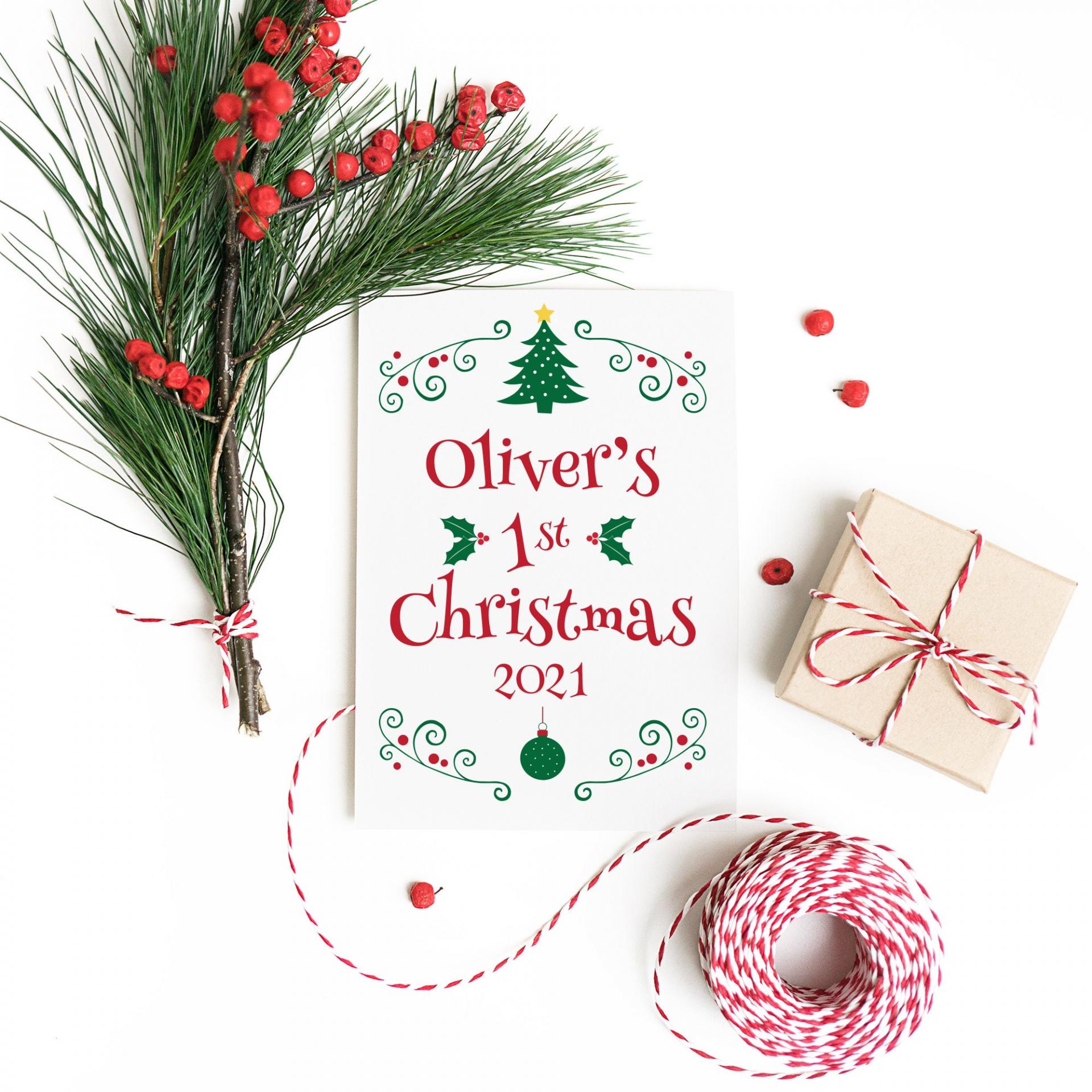 Baby's First Christmas Card, Baby 1st Christmas Card, Baby First Christmas, Babys First Xmas Card, Baby Christmas Gift, Personalised Baby